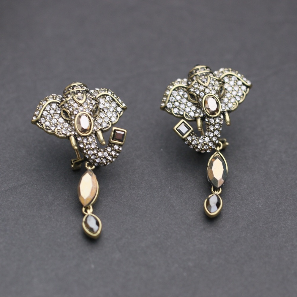 Heidi Daus “Ravishing Wrap” Crystal Elephant Earrings